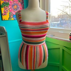 NWOT Aerie American Eagle large multicolored woven swimsuit